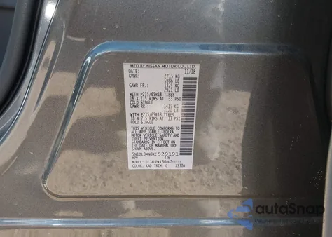 2019 Infiniti Qx60 Pure z USA, uszkodzony, nr VIN 5N1DL0MN8KC529191